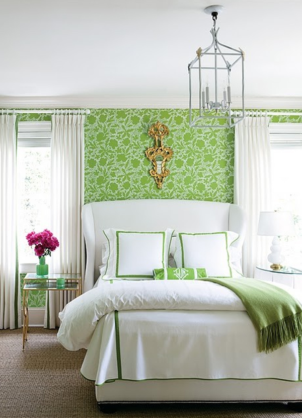 bedroom wallpaper floral theme green source