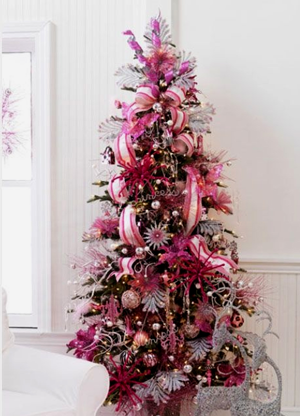 New Pink Christmas Tree Decorations for Small Space