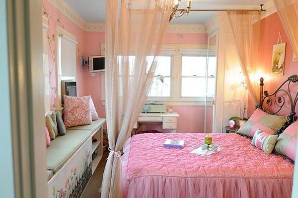 stylish-pink-bedroom-decorations-for-girl