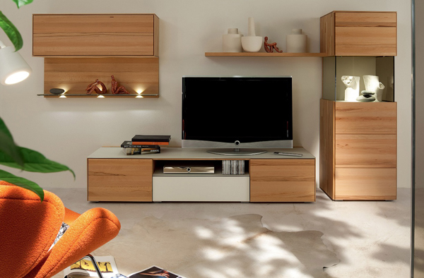 TV Stand Furniture with Wooden Wall Unit by Hulsta | Home Design ...