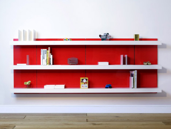 red-shelving-system