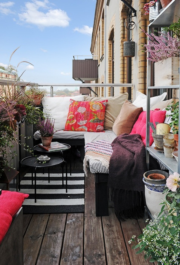 balcony chic boho homemydesign beautifully garden inspiration