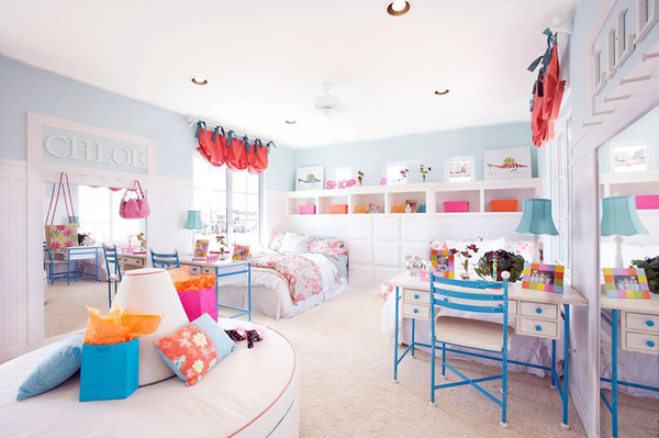 Colorful pastel kids room decor