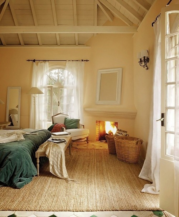 winter bedroom warm interior cozy bedrooms walls using fireplaces apt wool during paper use