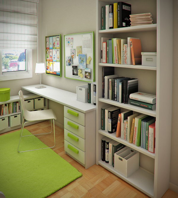 Small Kids Room With Saving Stand Bookshelf Ideas Homemydesign