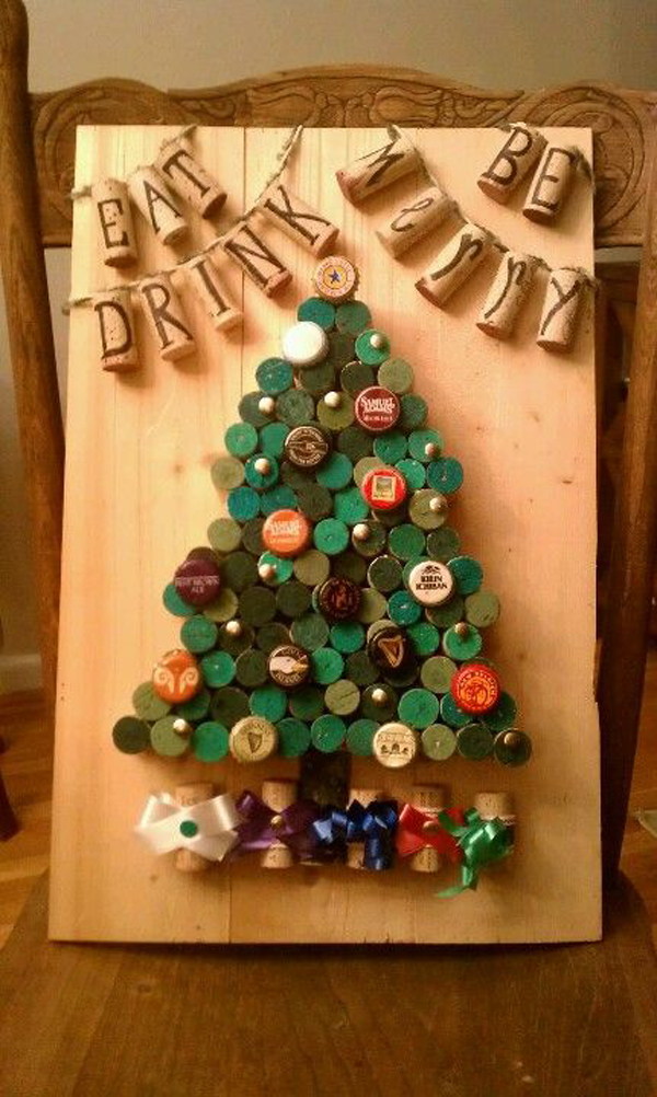 Bottle Cap Art Christmas Tree