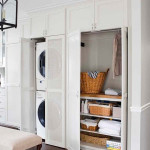 Functional White Laundry Cabinet