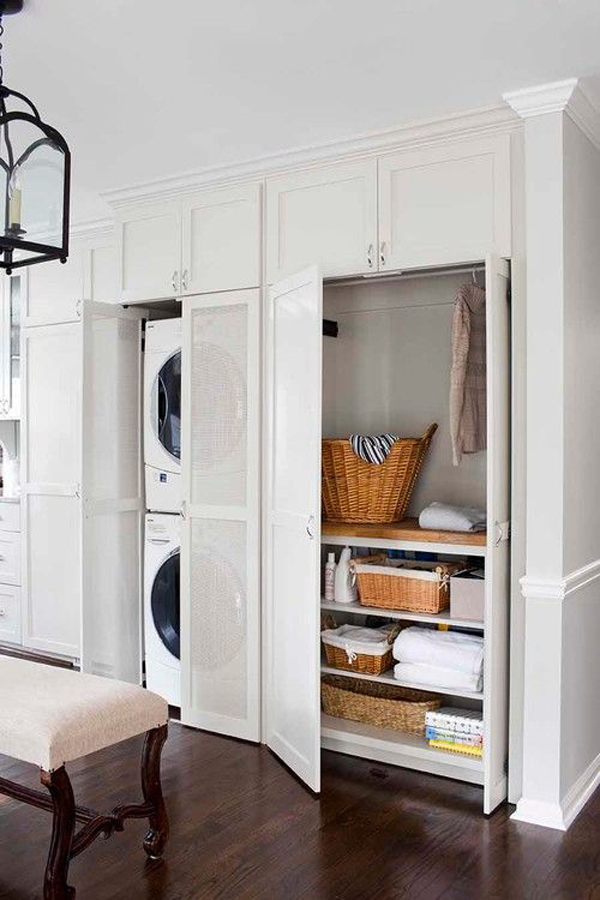 Functional White Laundry Cabinet Homemydesign