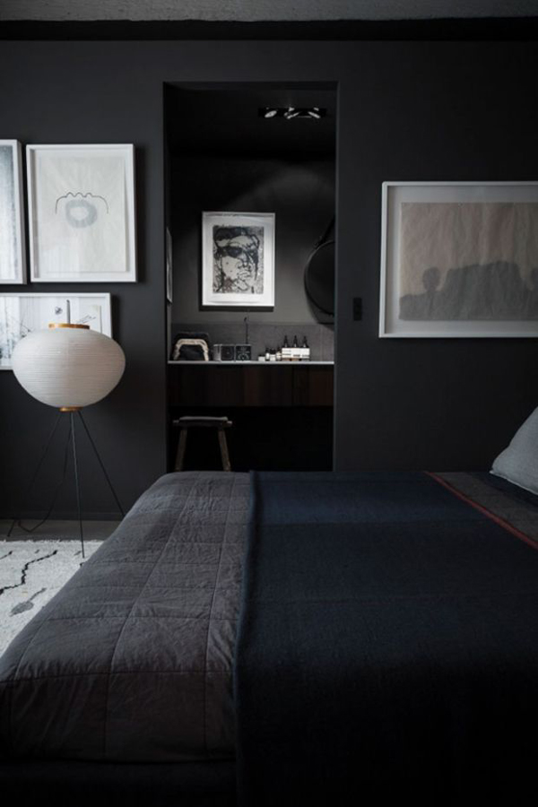 bedroom masculine bachelor interior rooms dark grey walls apartment bedrooms decor paint gray idea designs da male painted might decoration