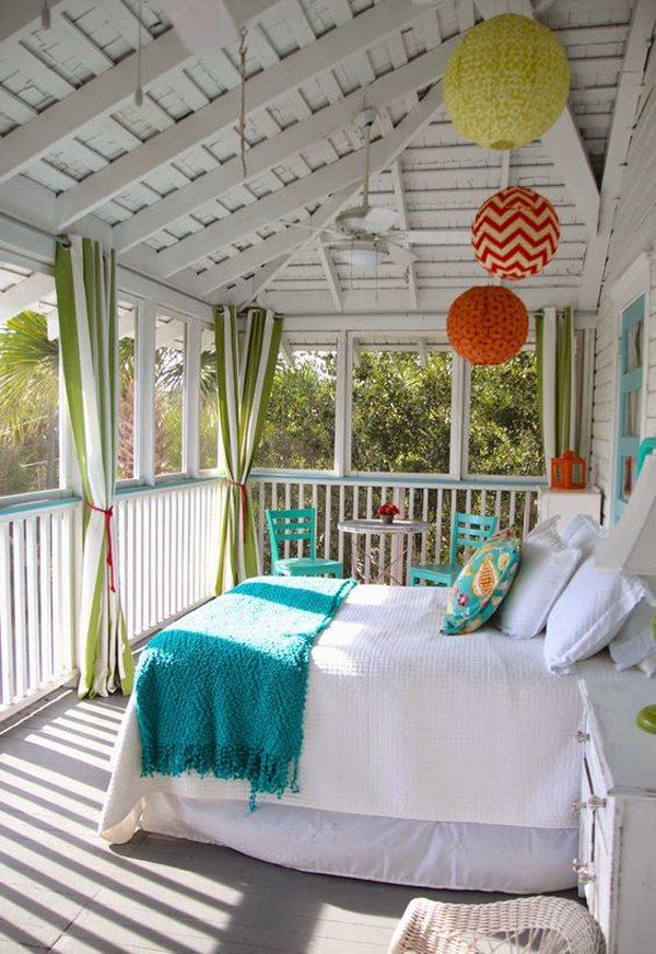 porch sleeping outdoor bedroom bed tybee island southern diy turquoise sleep homemydesign tides georgia decor rooms relaxing most decorate beach
