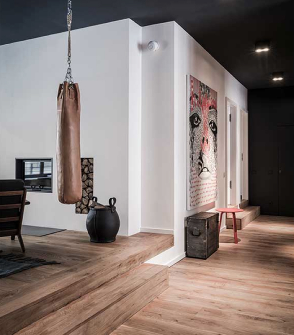 bachelor-pad-apartment-with-punching-bag | home design and interior