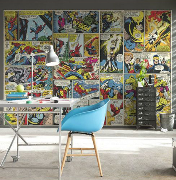 marvel wall comic decor avengers decorating comics heroes homemydesign mural rooms choose interior bd