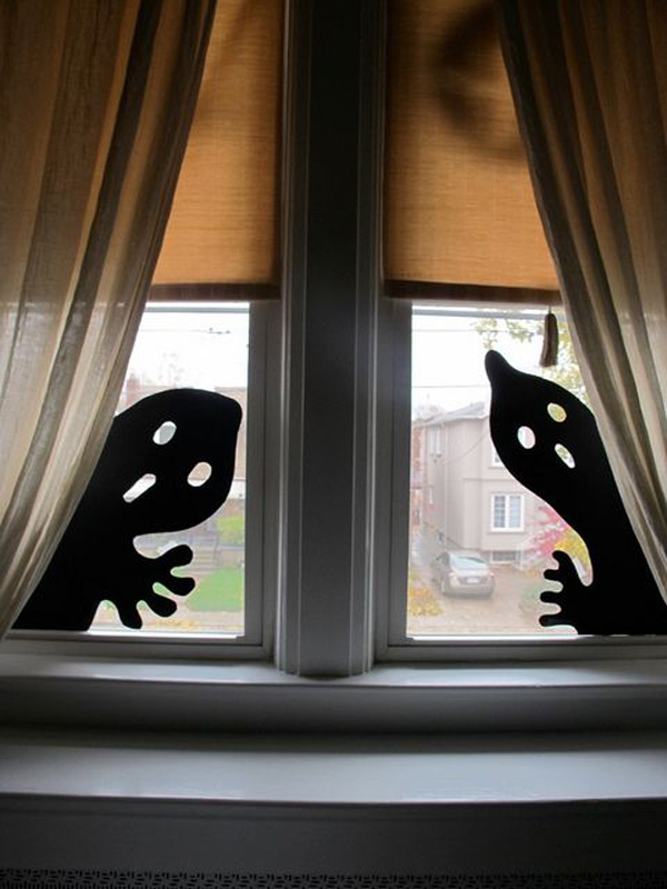 halloween window silhouettes diy scary ghost decoration homemydesign cute cut