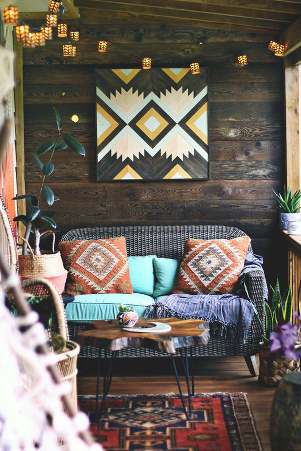 15 Inspiring Bohemian Porch With Colored Textiles