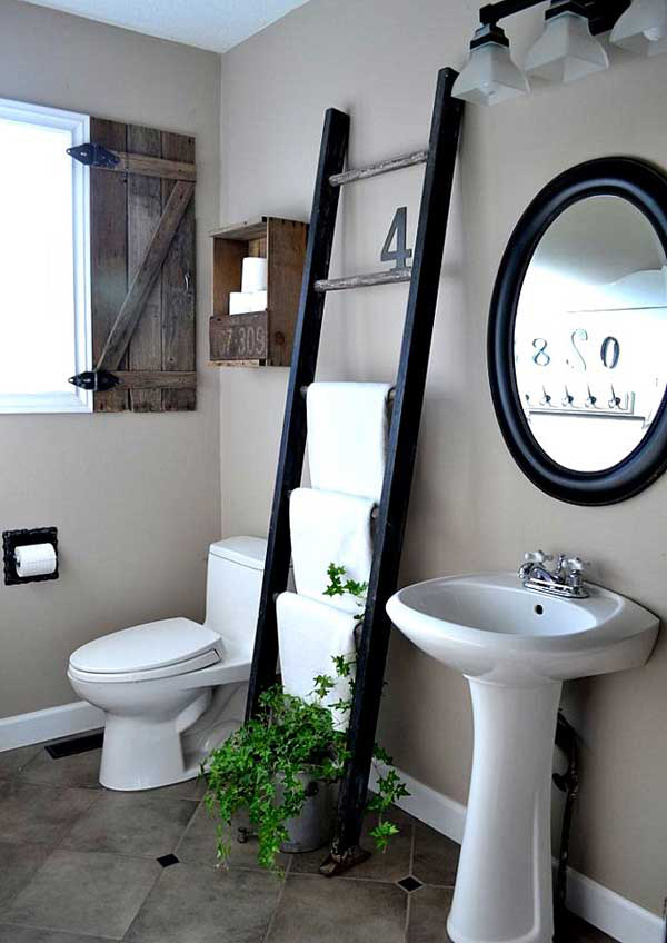 25 Easy Ways To Repurpose Ladder With Rustic Touches