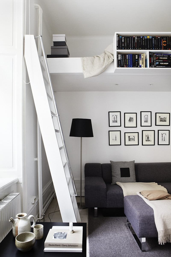 loft bed with seating area
