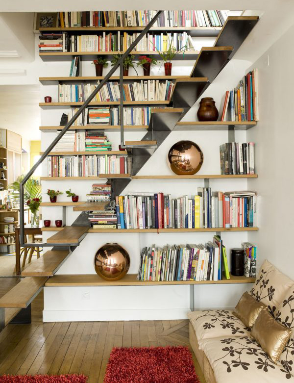 22 Cool Ways To Fill Your Stairs With Bookshelves