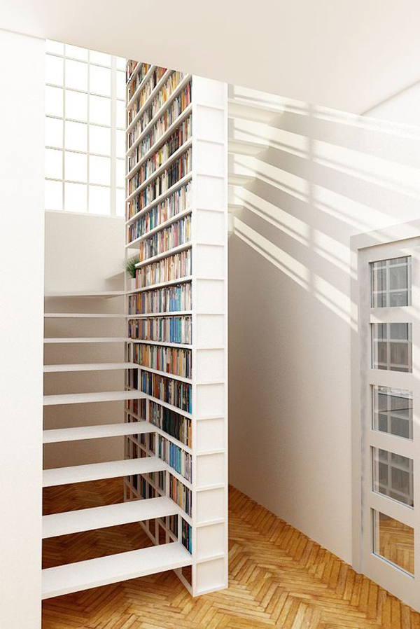 22 Cool Ways To Fill Your Stairs With Bookshelves