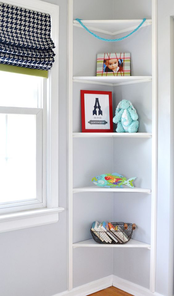 Easy DIY Corner Shelves With Extra Storage