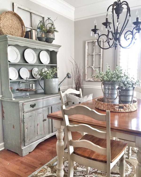 25 Calmness Dining Room With Farmhouse Style And Vintage Materials