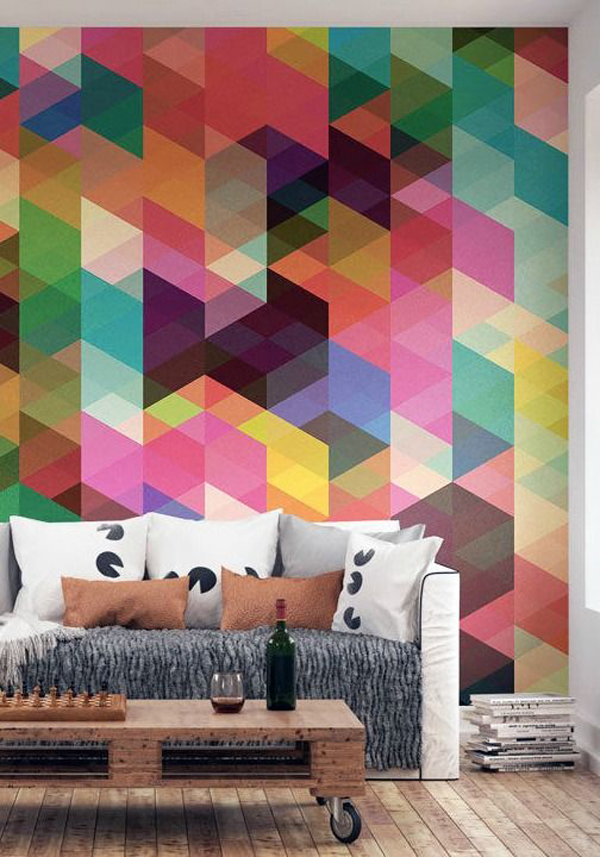 20 Awesome Geometric Walls With Vibrant Colors | Home Design And Interior