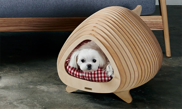 Unique Plywood Dog House With Fishbone Inspired