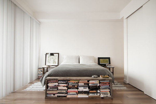 diy-minimalist-bedroom-library-storage-space | home design and interior