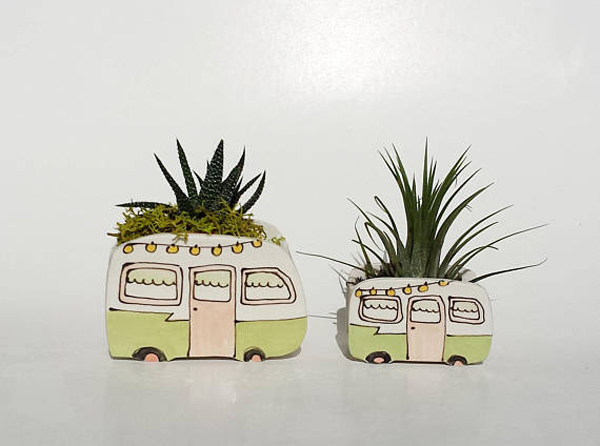 Adorable And Simple Planter Ceramics With Inspiring Classic Cars