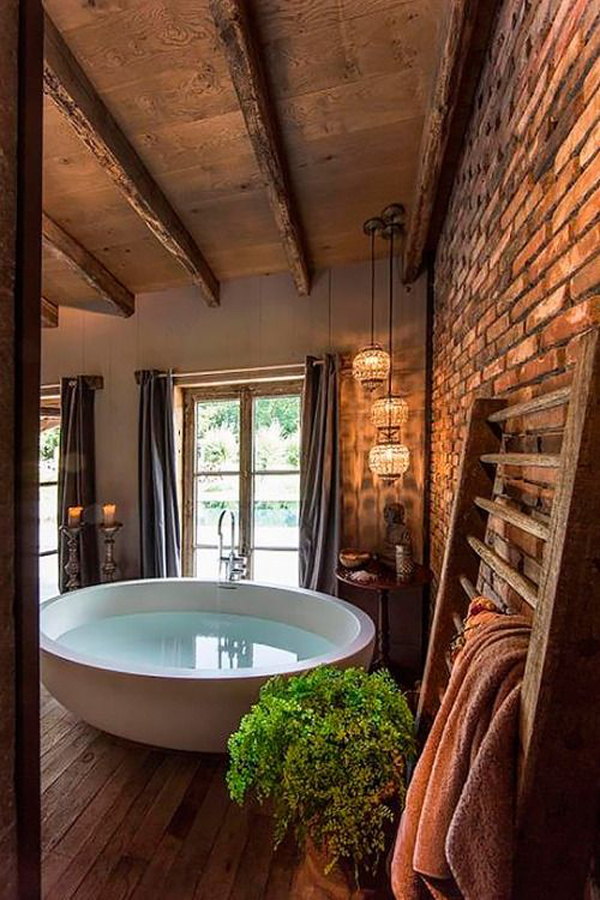 20 Masculine Bathroom Ideas With Exposed Brick Walls