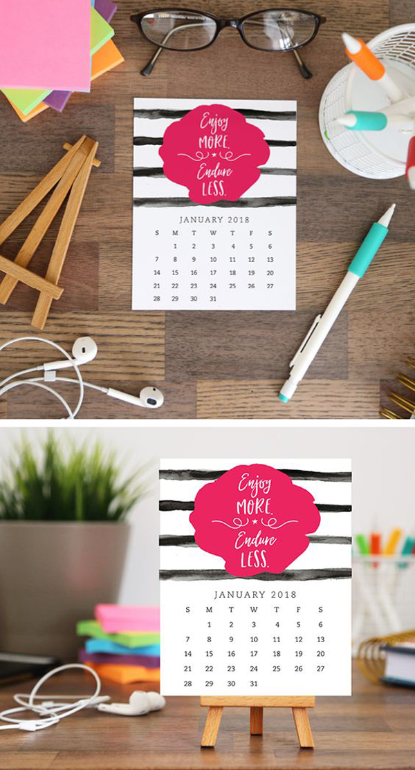 10 Free Printable Cool Calendars For 2018
