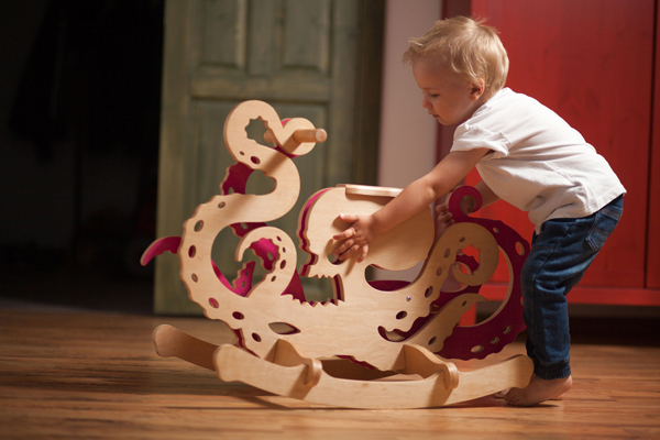 Wooden Rocking Horses With Monsters Inspired