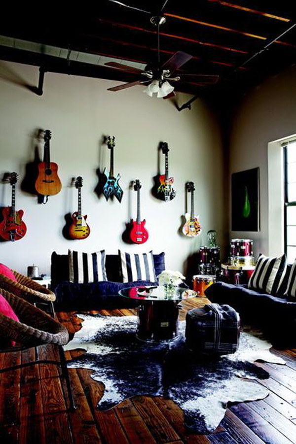 20 Cool Ways To Display Your Guitar Collections | Home Design And Interior