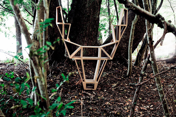 Geometric Deer Shelf With Minimalist Scandinavian Style