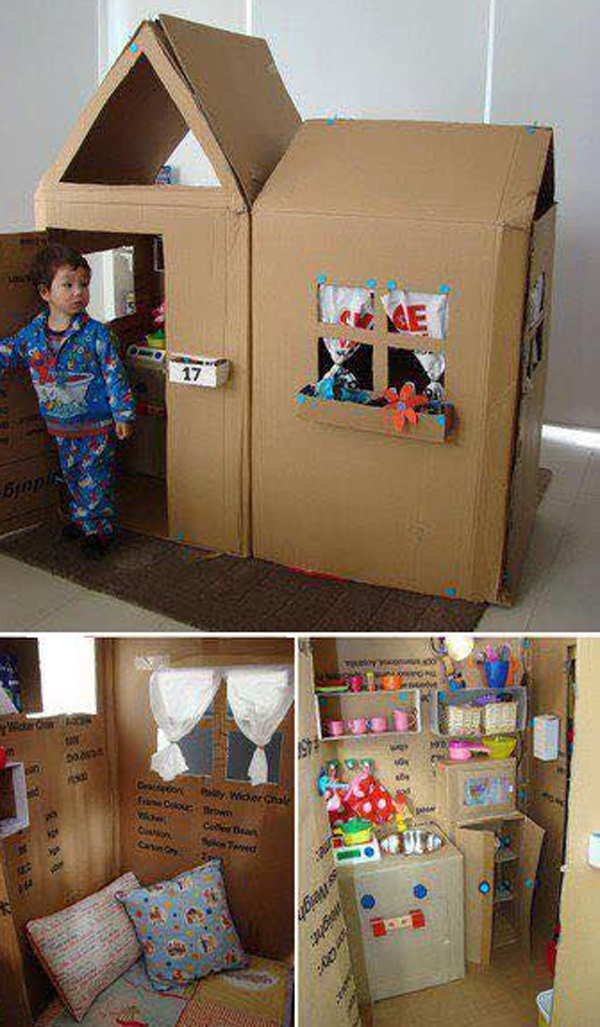 20 Awesome Cardboard Playhouse Design For Kids