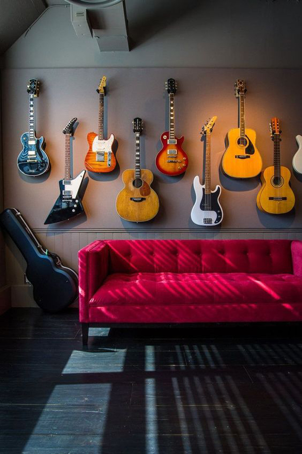 20 Cool Ways To Display Your Guitar Collections | Home Design And Interior