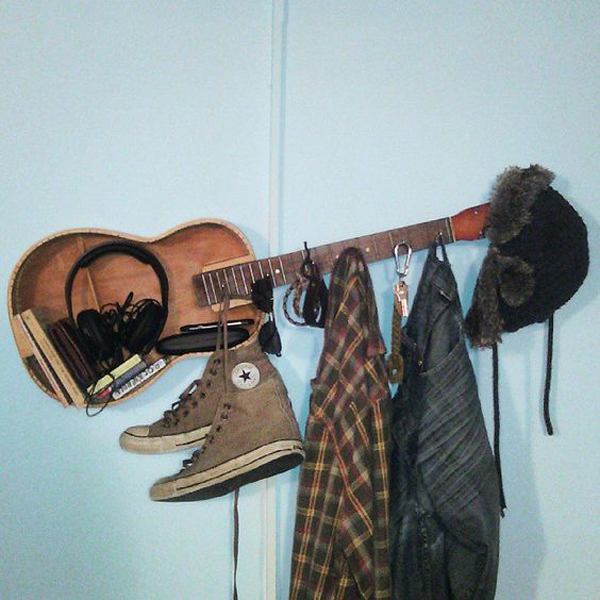 12 Cool And Unique Racks From Recycle Old Guitars