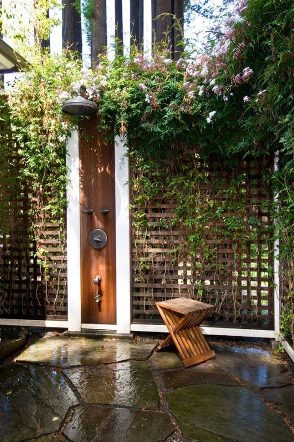 20 Refresh Outdoor Shower With Wood Elements In Nature