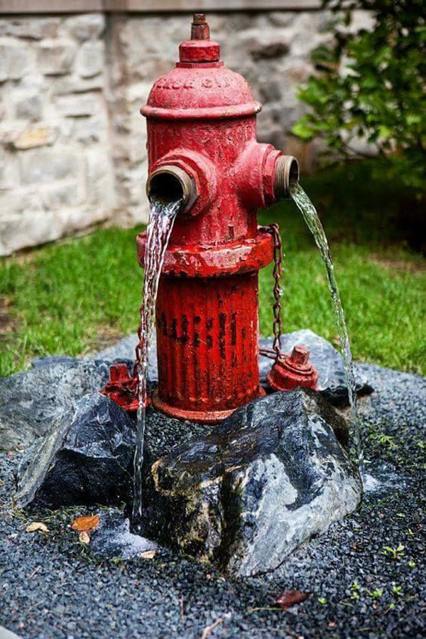 garden fountains hydrant water homemydesign repurposed diy