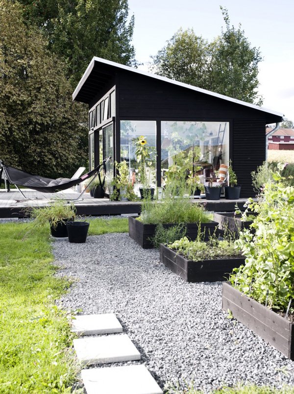 Orangery: Black And White Greenhouse For Growing Plants