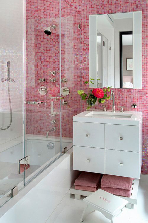 20 Pretty Ways To Bring A Pink Colors Into Your Bathroom