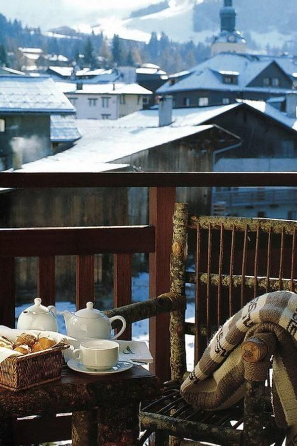 winter balcony cozy snow park lodge hotel le chalet wild outdoor cosy sophisticated via season most warm coffee during