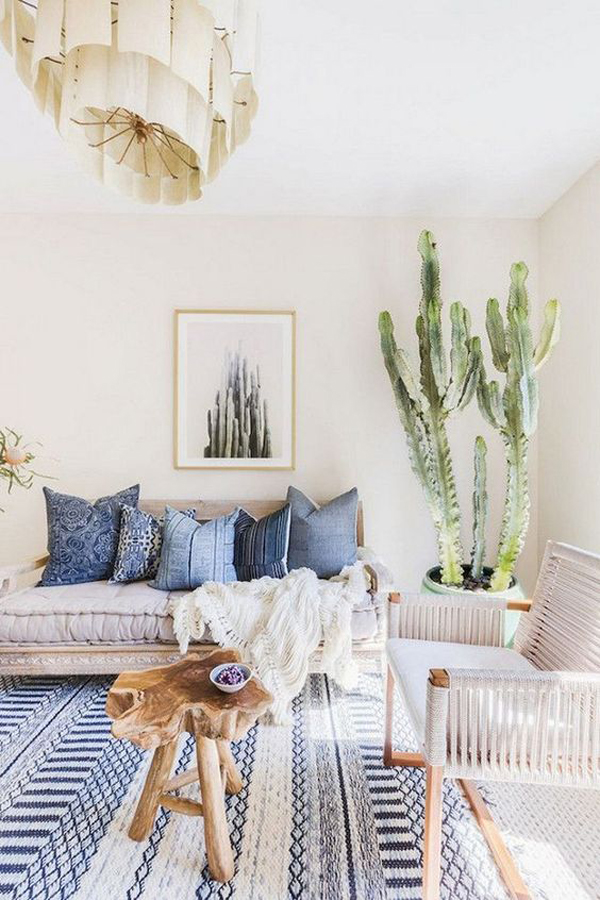 Desert Themed Living Room With Bohemian Style Home Design