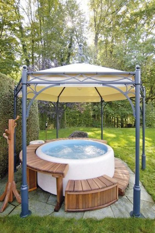 Diy Hot Tub Garden With Gazebo Designs Homemydesign 8466 Hot Sex Picture