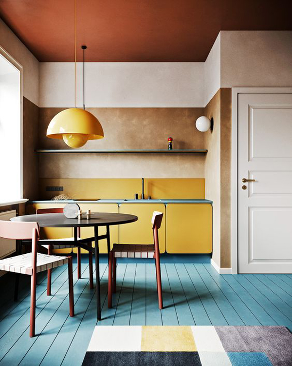 42 Retro Kitchen Design Ideas With Splash Of Colors