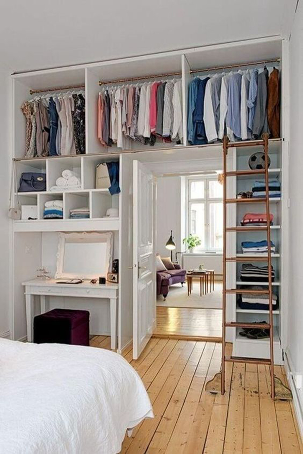 30 Simple And Modern Open Closet Ideas For Your Bedroom, HomeMydesign