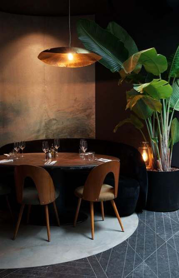 Fresh Restaurant Interior Design With Plants Home Design