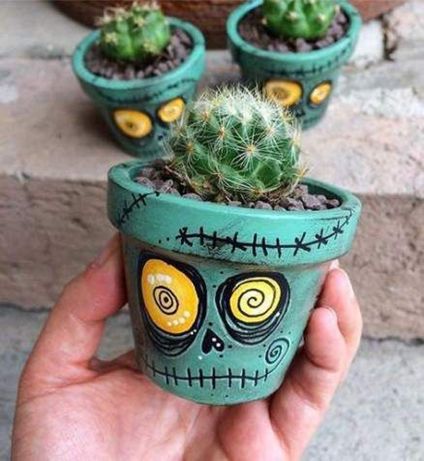 Planter Ideas Halloween Plant Pots Skull Planter, Halloween Decorations Indoor Plant Jamaica Halloween Planters