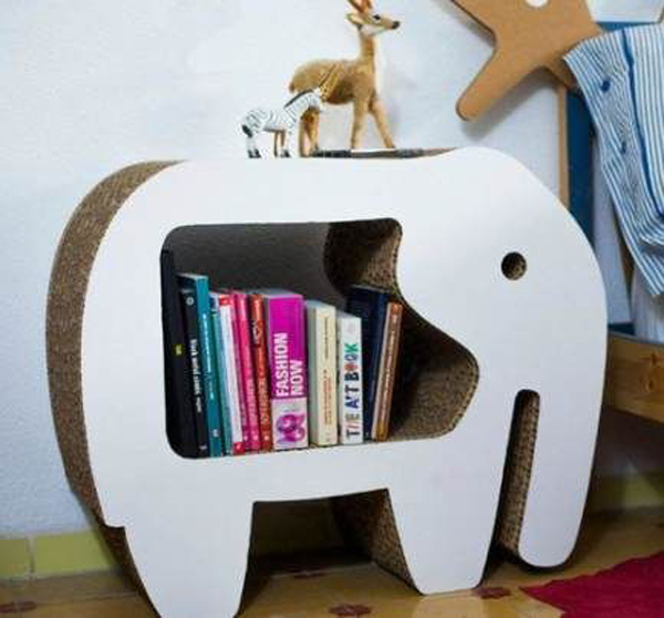 Elephant Diy Cardboard Shelves For Kids Homemydesign