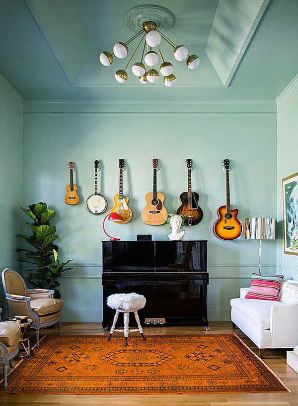 35 Simple Guitar Wall Display Ideas For Music Lovers | HomeMydesign