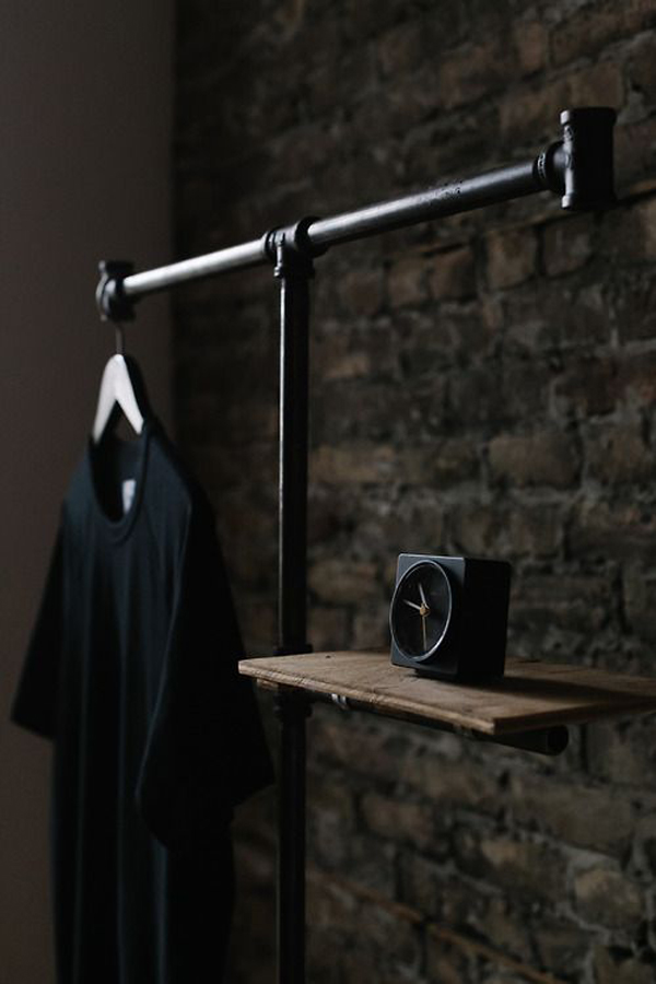 25 Industrial DIY Clothes Rack Ideas For Man Cave